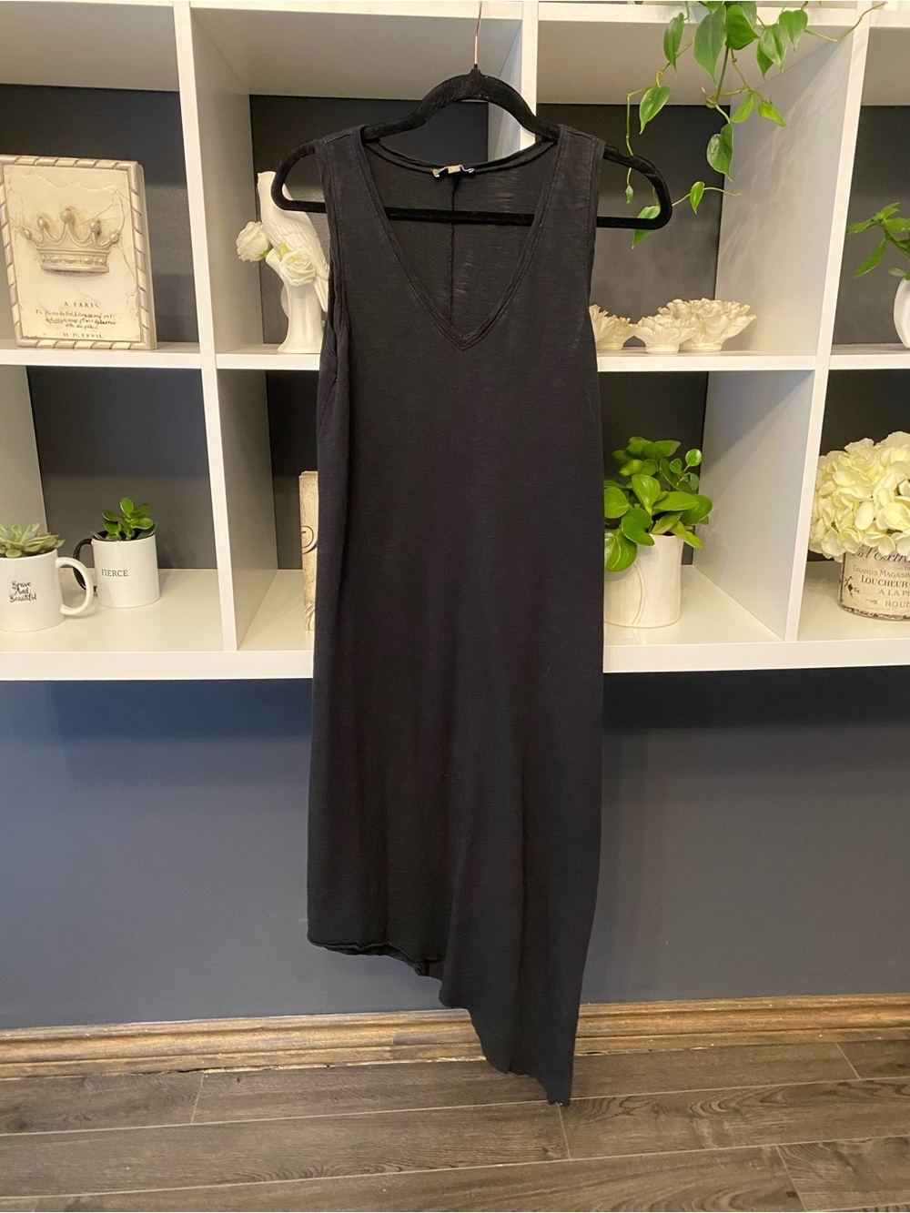 Lilla P Black Asymetrical Cotton Dress